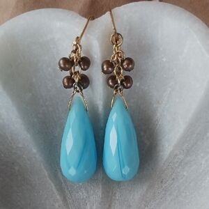 2000s Lever-back Drop Earrings Very Good Vintage Condition Unsigned